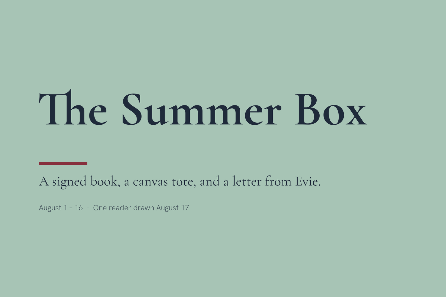 The Summer Box - Book Giveaway