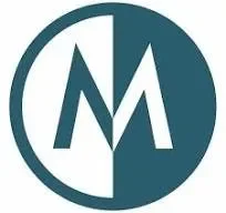 A circular logo with a stylized letter 'M' inside.