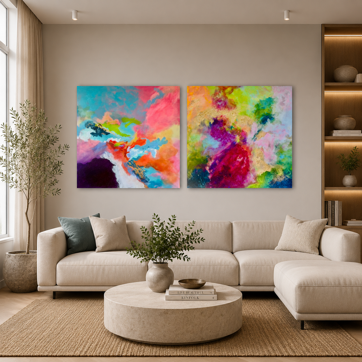 Celestial Currents & Whispers of Light— diptych