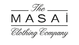 Text displaying 'The MASAI Clothing Company' on a black background.