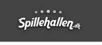 Logo for Spillehallen.dk with white text on a dark background