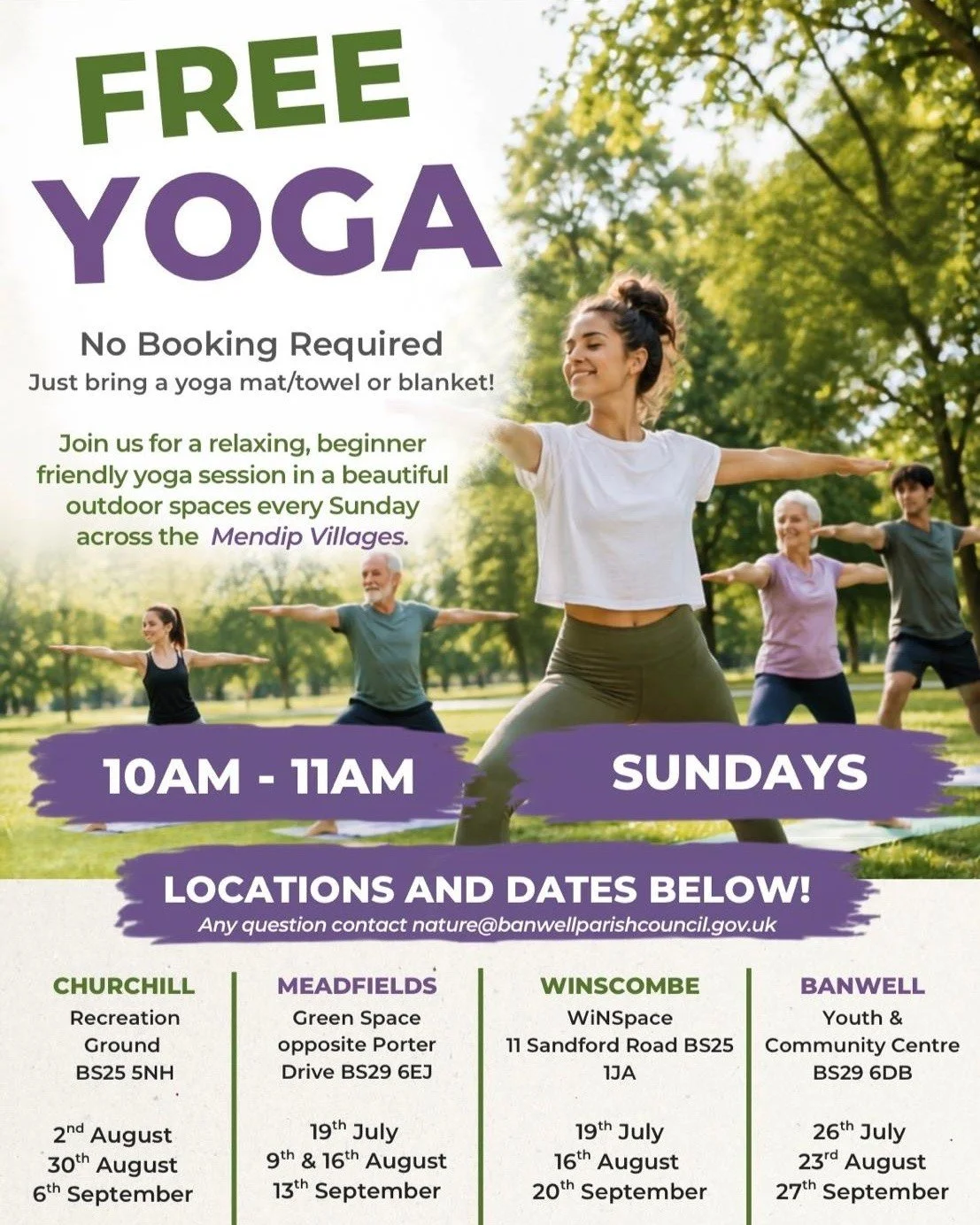 Beautiful weather for another outdoor yoga session this morning - this week you'll find me in @banwellparishcouncil community centre field! 

Bring water and sunscreen! Looking forward to seeing you all there!
