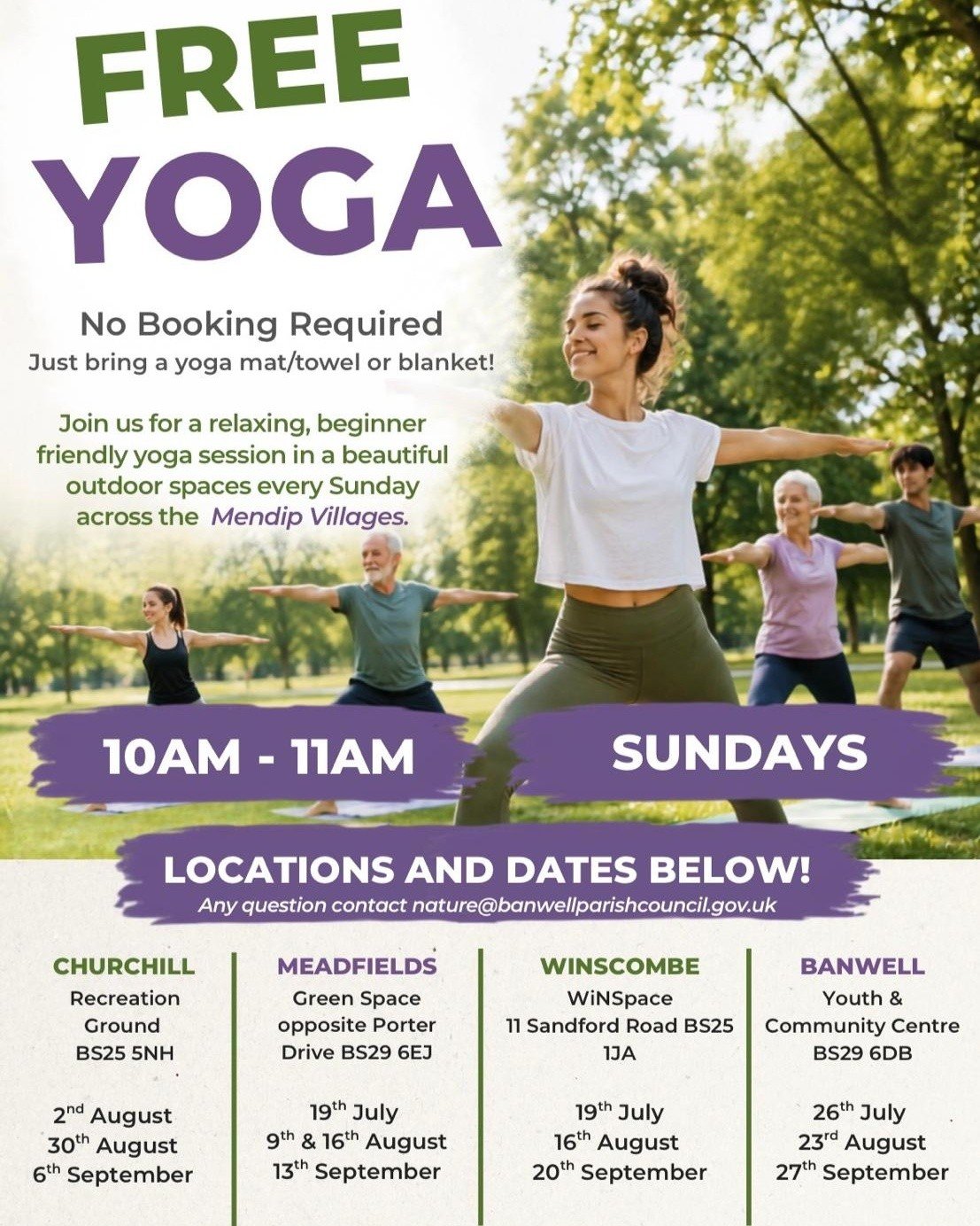 Looking forward to leading an outdoor yoga session this week in Mead Fields #Westonsupermare . The wonderful Magic of Enough has offered some fabulous sessions in Mead Fields recently and left big shoes to fill this Sunday!

Come and join me for some