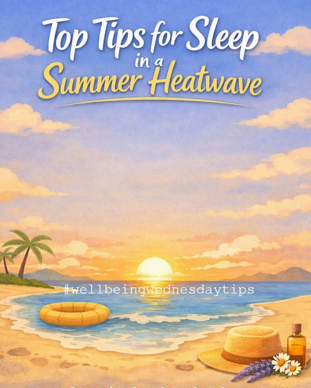 😴Protecting your sleep is vital to protecting your calm and patience with your little ones and family member during this summer heatwave 🫠🌡 Here are a few #wellbeingwednesdaytips to help manage the heat and protect your sleep

 🫁💭breath practice