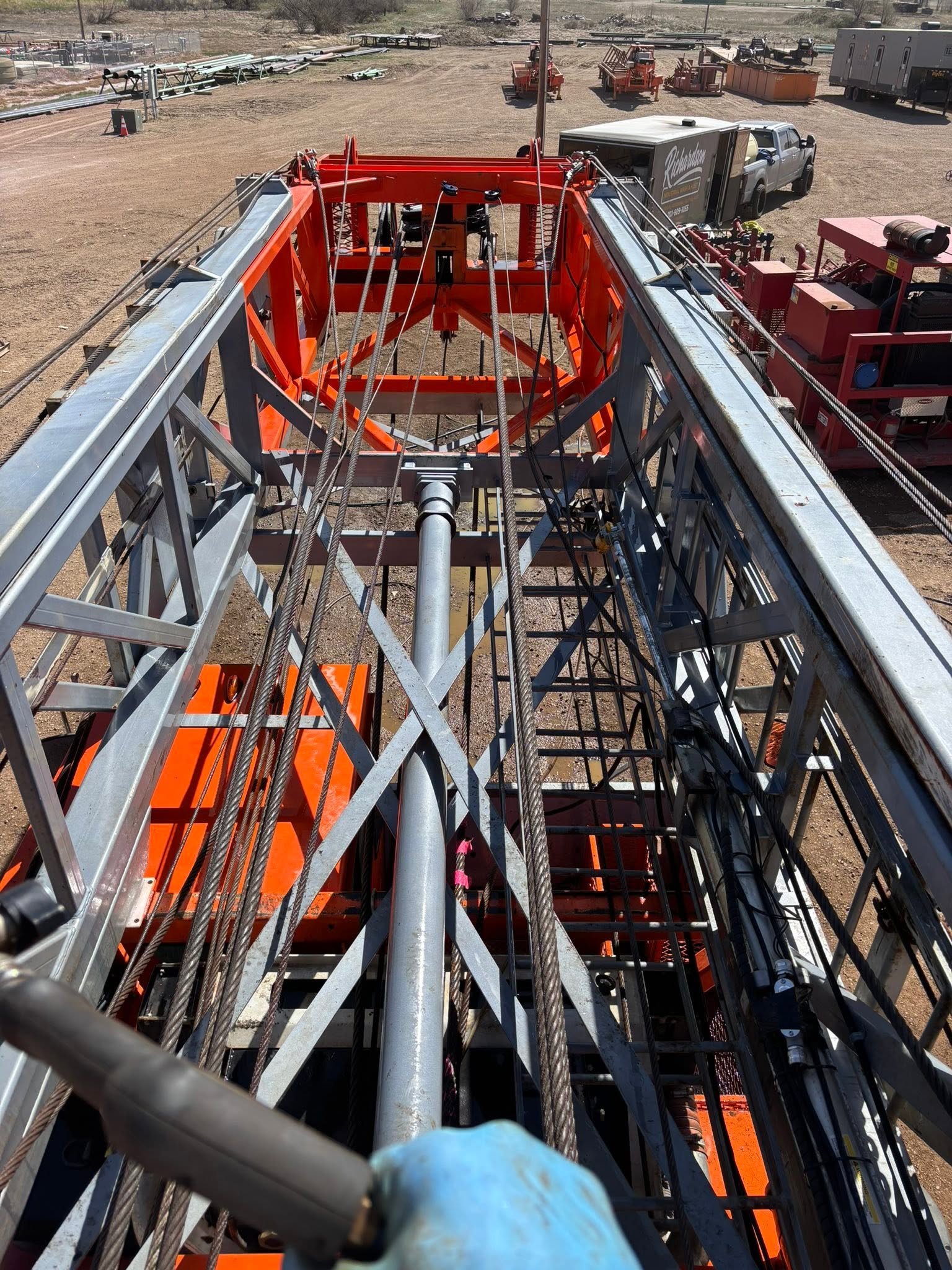 A workover rig that was pressure washed. A mobile service that comes to you to get your equipment clean and ready for the next job.
