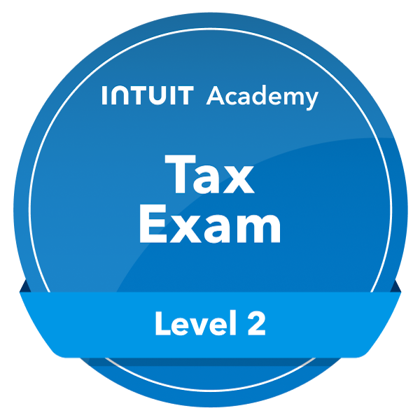 Intuit Academy Tax Exam Level 2 badge
