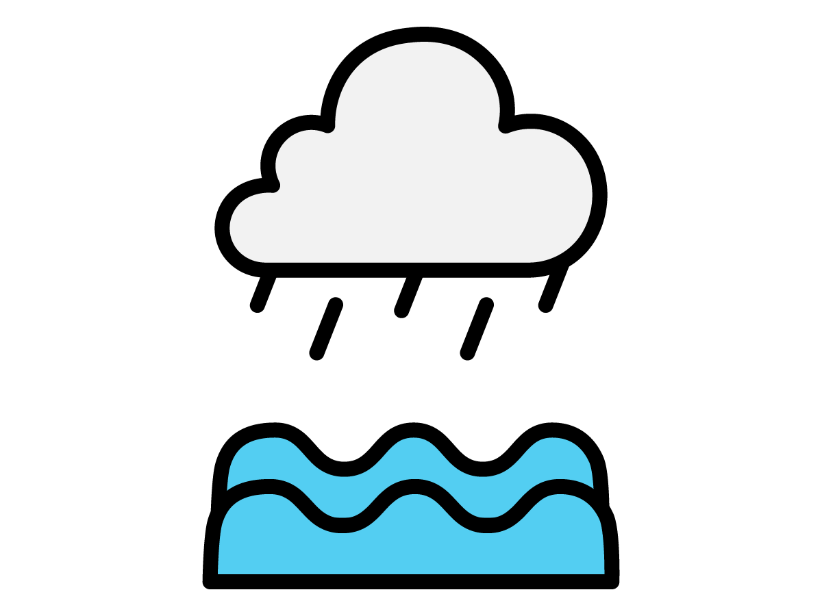 rain cloud with floorwaters icon