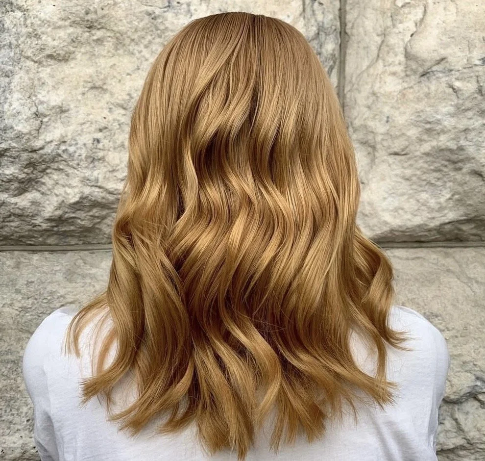 Salon customer with new long natural braids