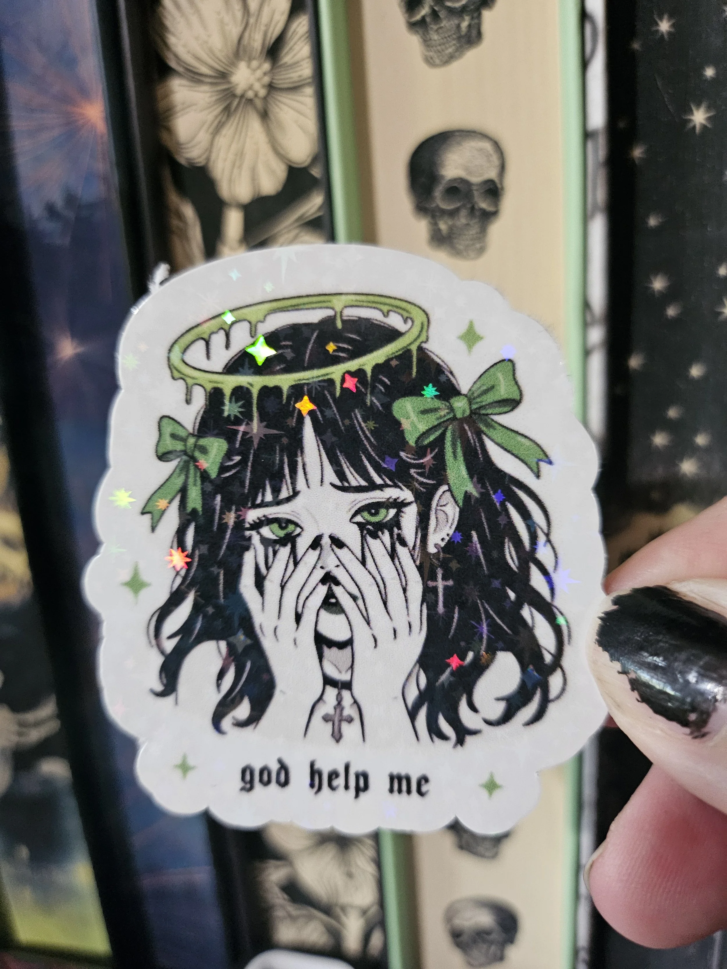 God Help Me Sticker