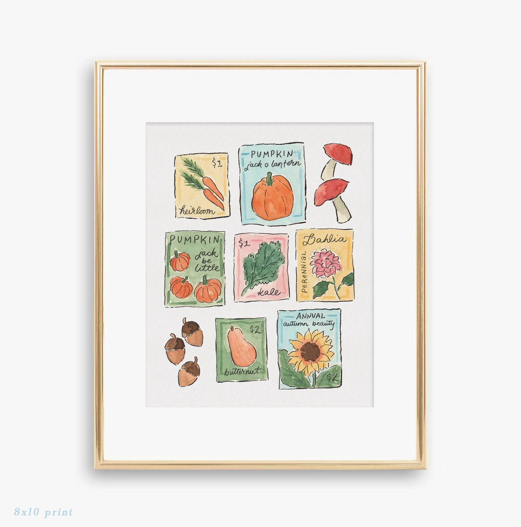 Fall Garden Seed Packets Print