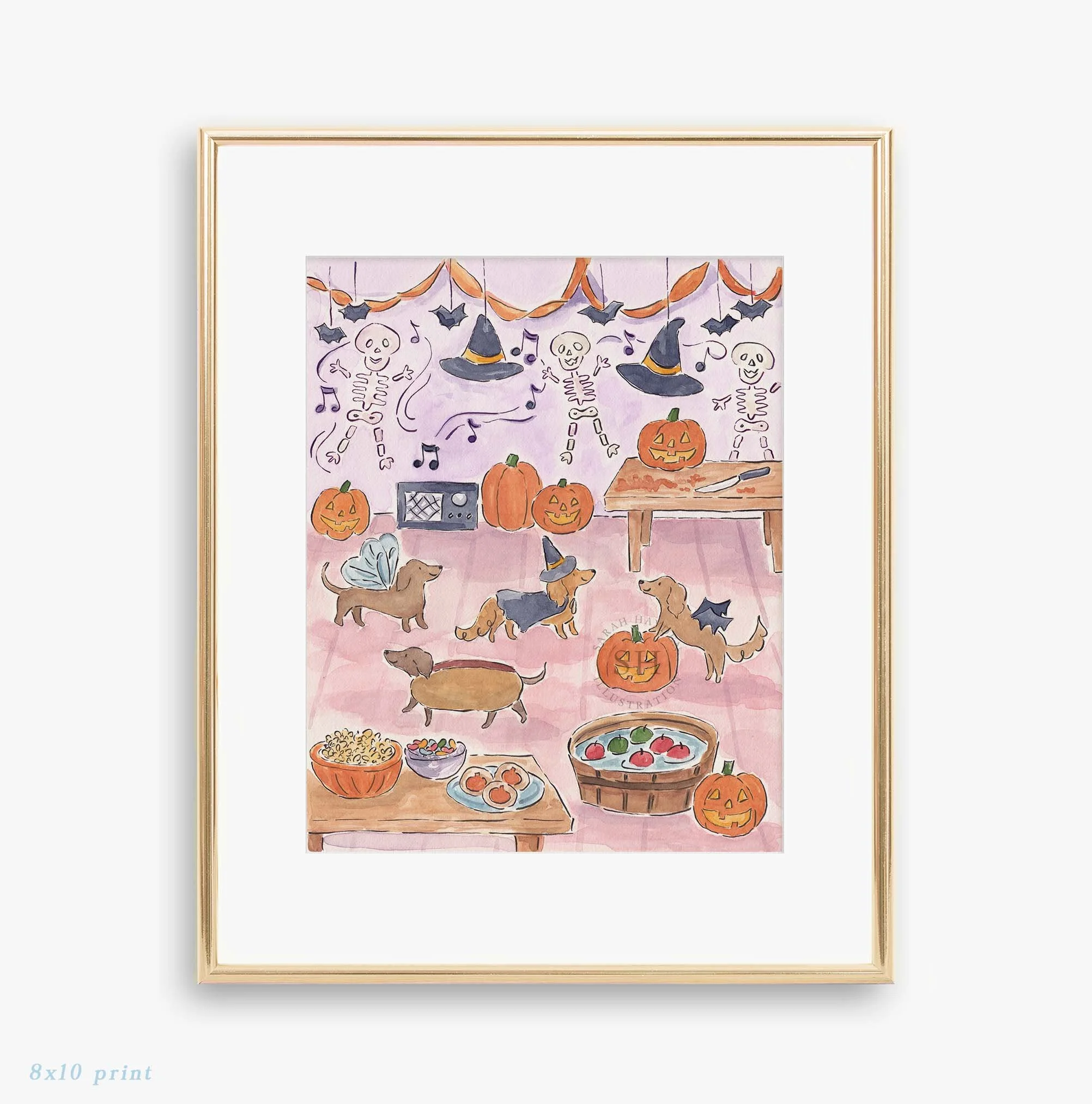 Dachshund Halloween Party Print
