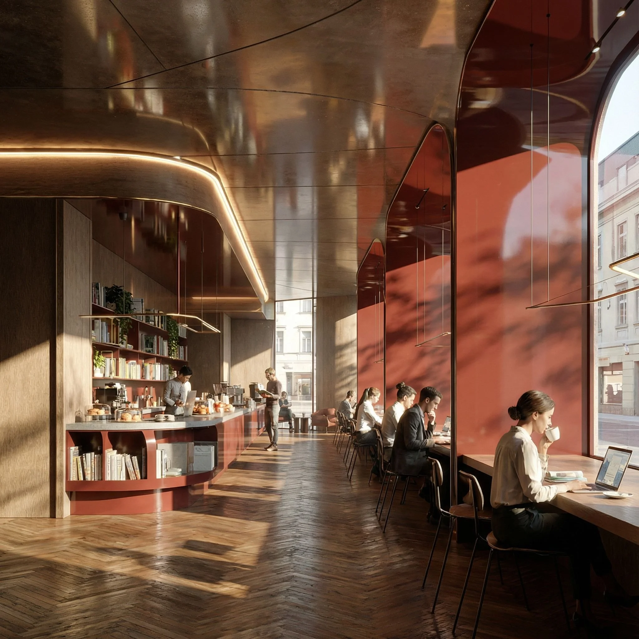 Spaces allow focus and social awareness to coexist within the same environment.
Users can engage at their own pace without disruption.