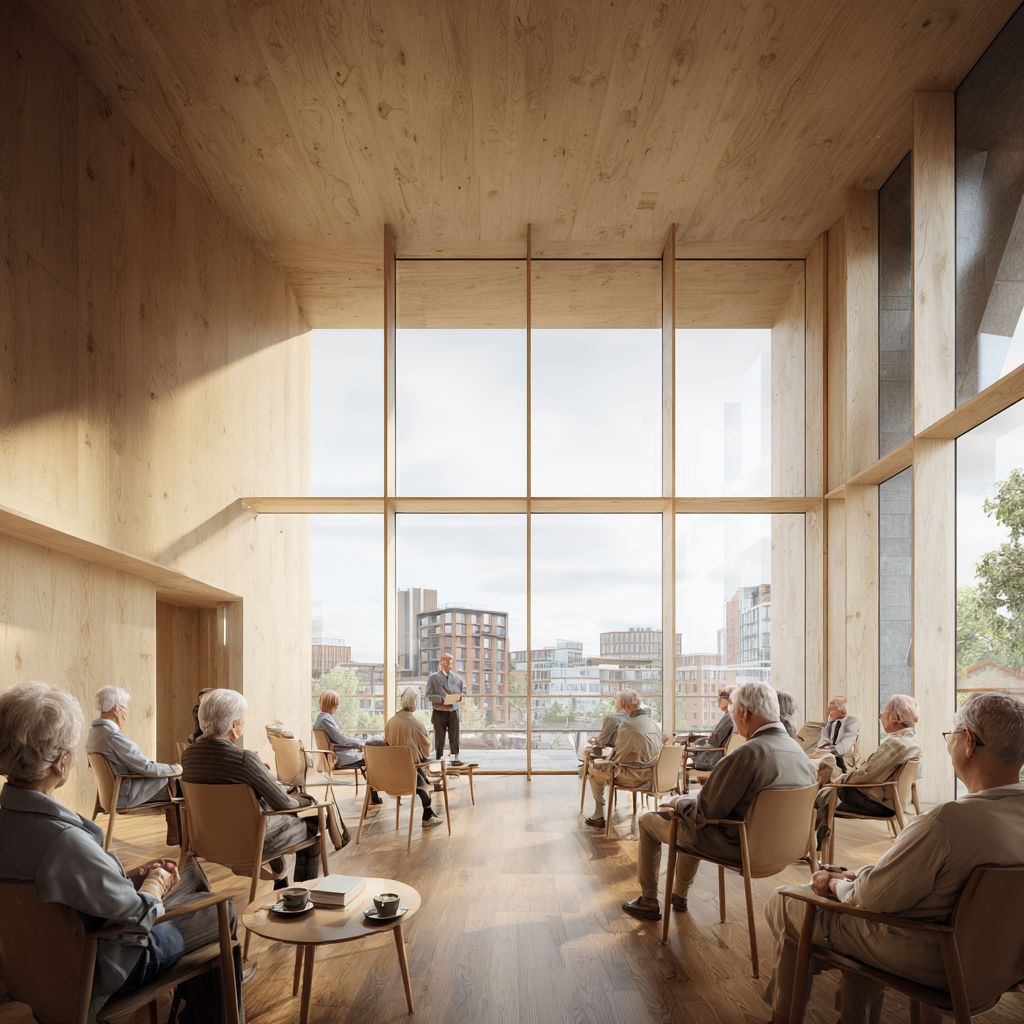 Soft, light-filled spaces create an atmosphere of ease and belonging.
Residents can engage or withdraw freely, without expectation.