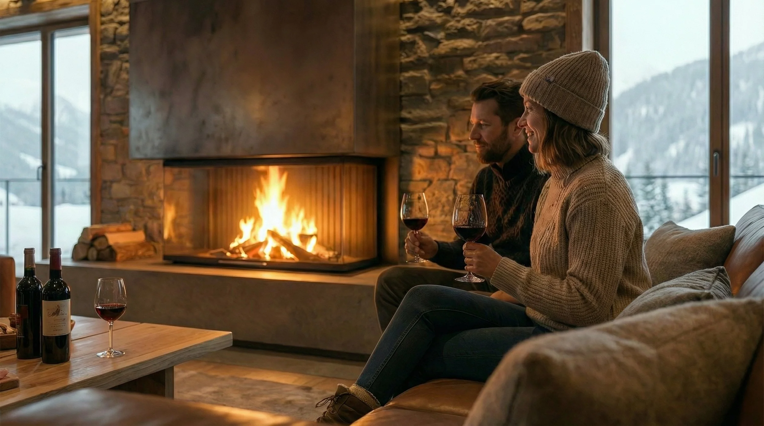 Fire gathers people without asking them to gather. It creates a center, not through design alone, but through presence. Conversations emerge slowly, carried by warmth and proximity. The space feels shared, not because it is programmed to be, but beca