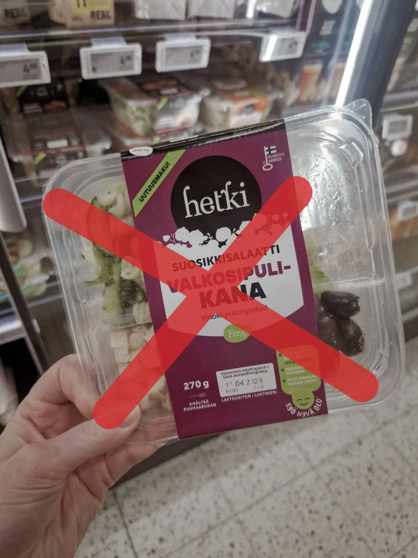 Nappaaks s&auml;kin joskus lounassalaatin ev&auml;&auml;ks? Jos vastasit kyll&auml;, valitse M&auml;kitalon Farmin salaatti. 🥗

M&auml;kitalon Farmin salaatissa k&auml;ytetty liha, ja usein iso osa muistakin raaka-aineista, on kotimaista. 🇫🇮
N&aum