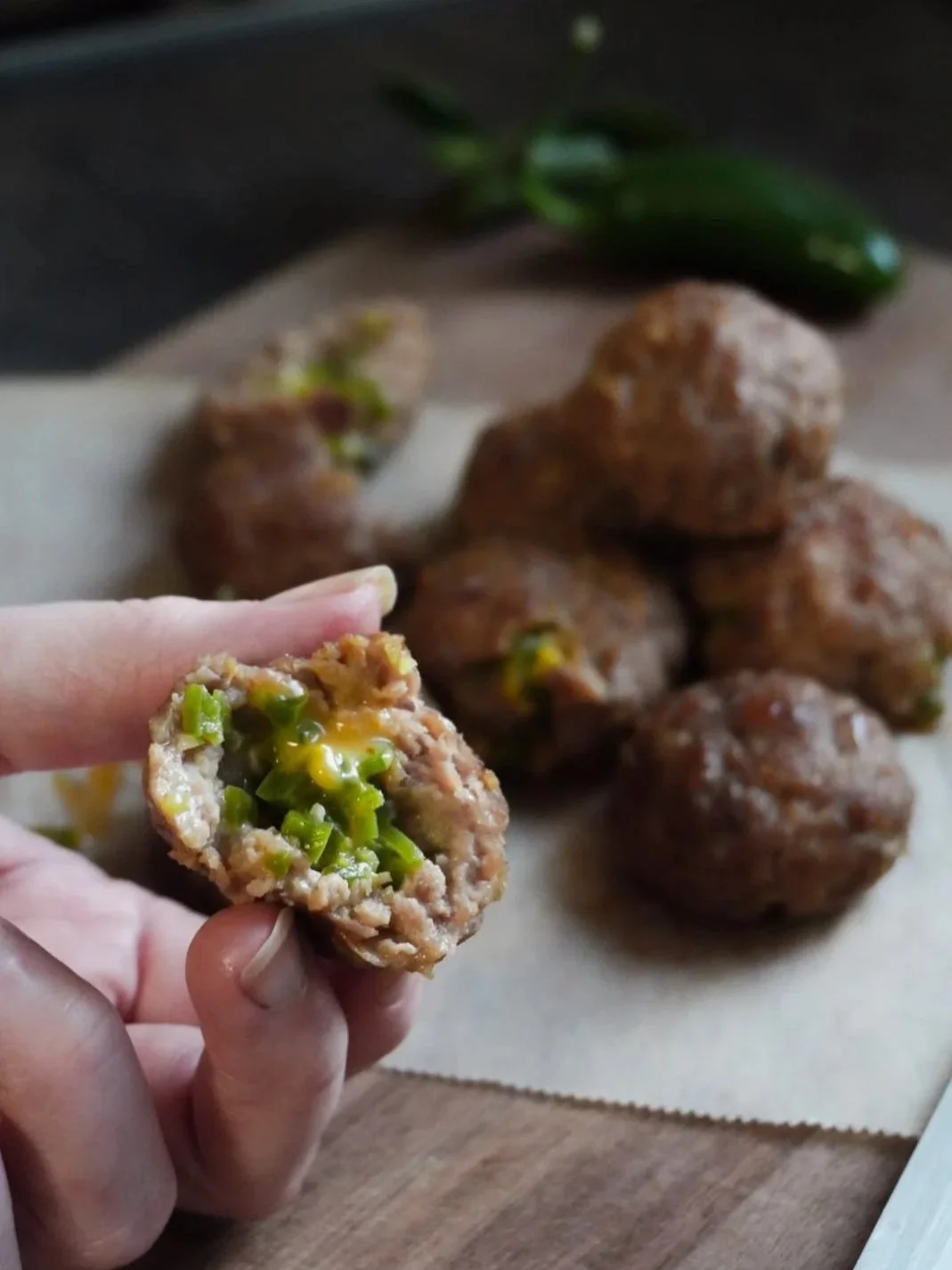 Jalapeno-cheddar lihapullat