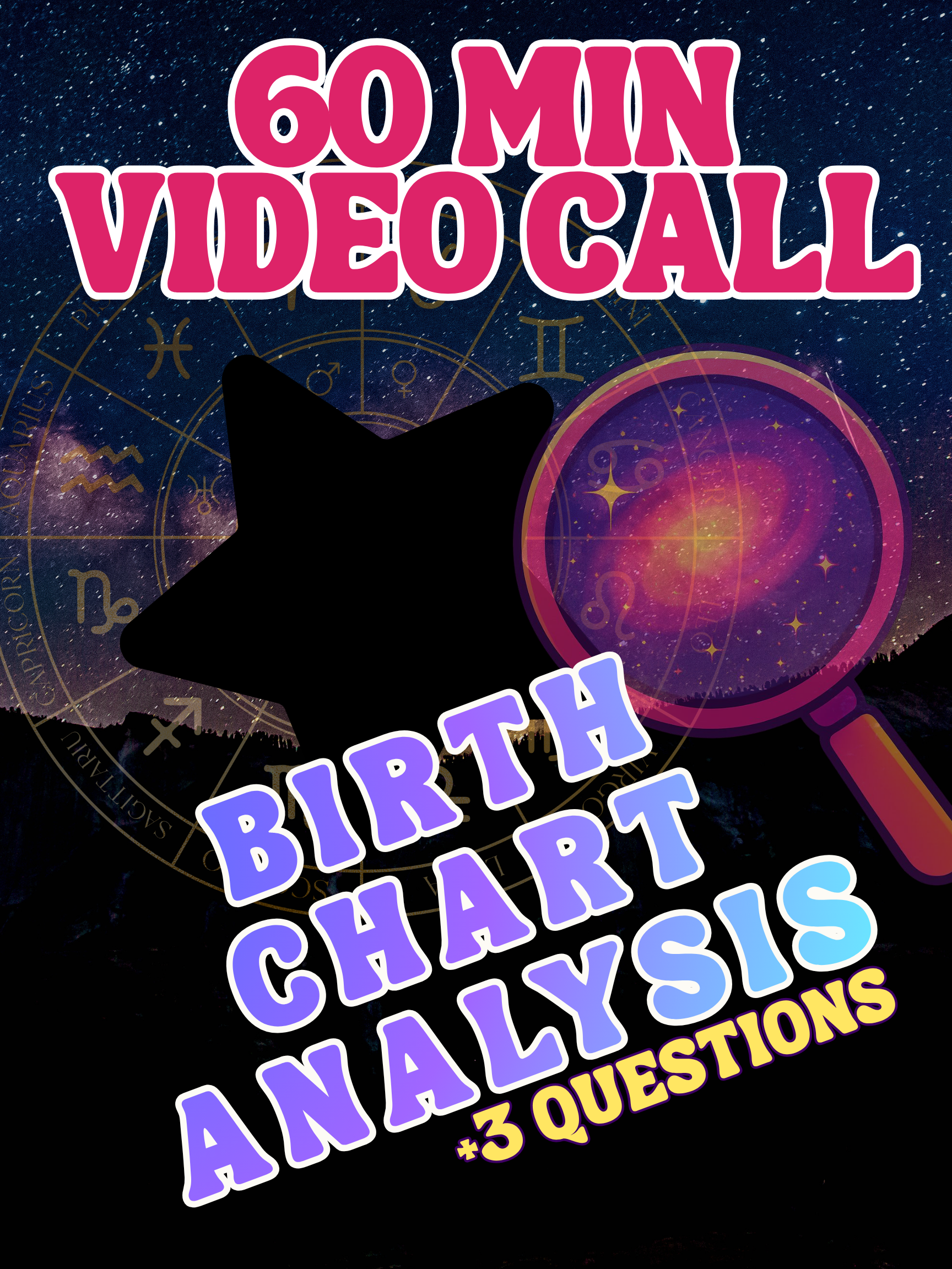 Birth Chart Analysis +3 Questions (60 Min Video Call)