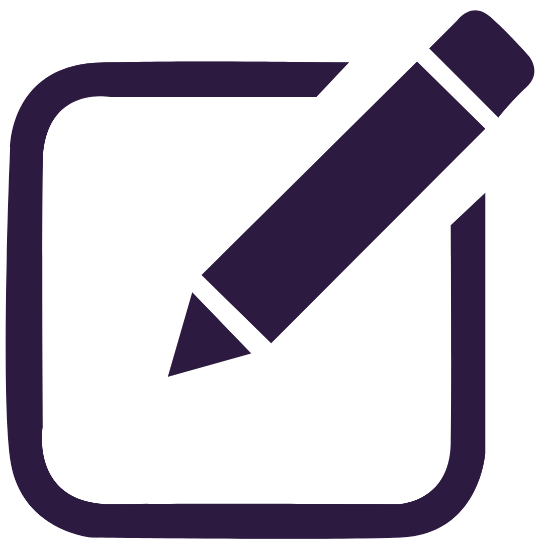 An icon of a square with a pencil in.