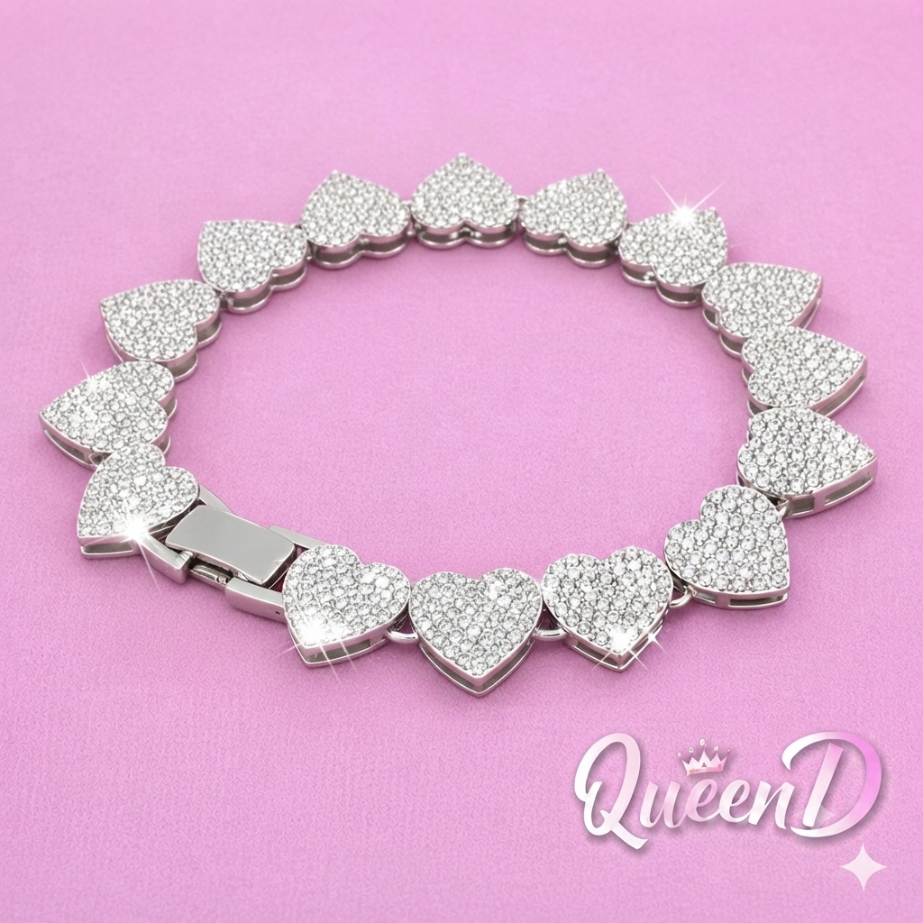 Queen D – Silver Heart Radiance Bracelet