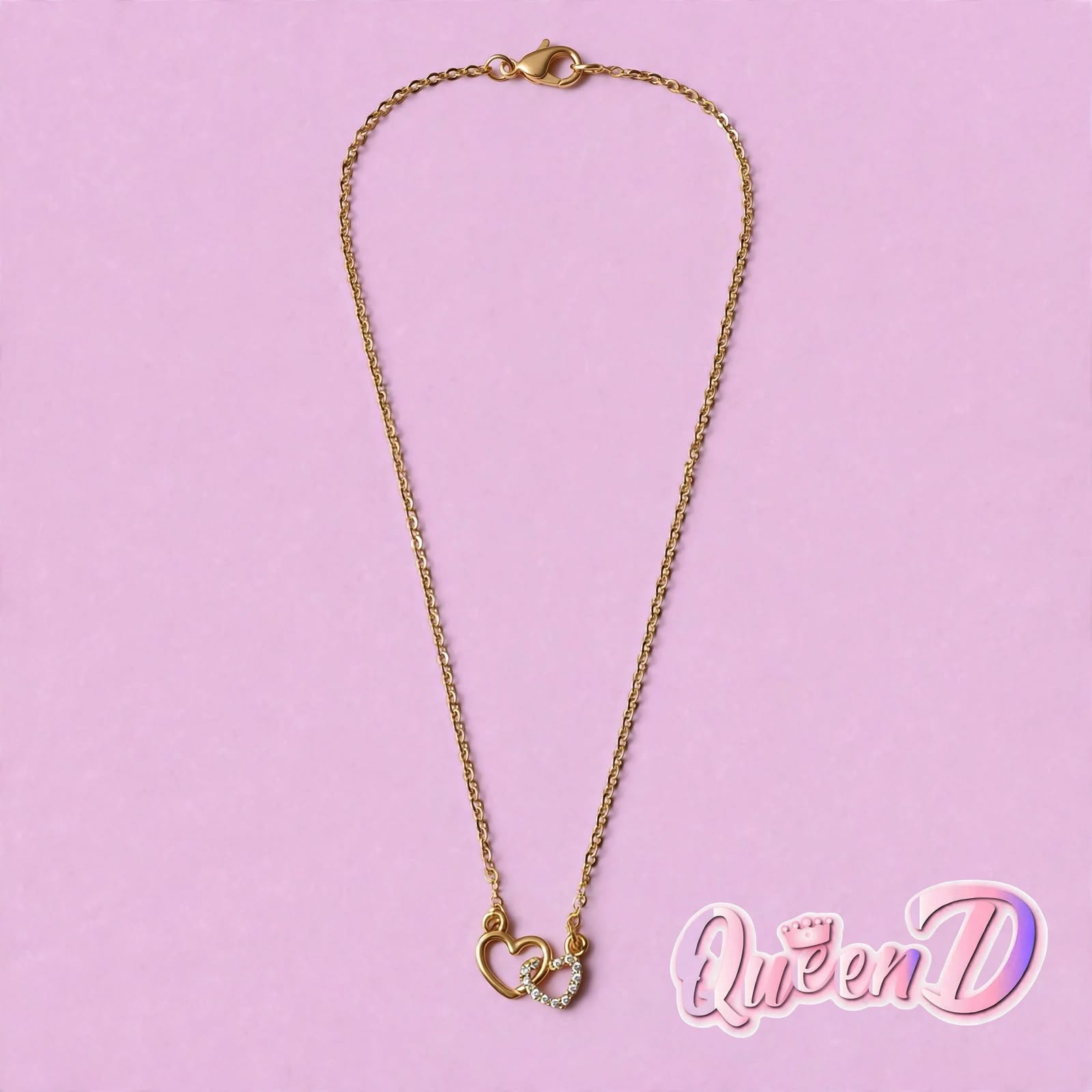 Queen D – Hearts Entwined Necklace