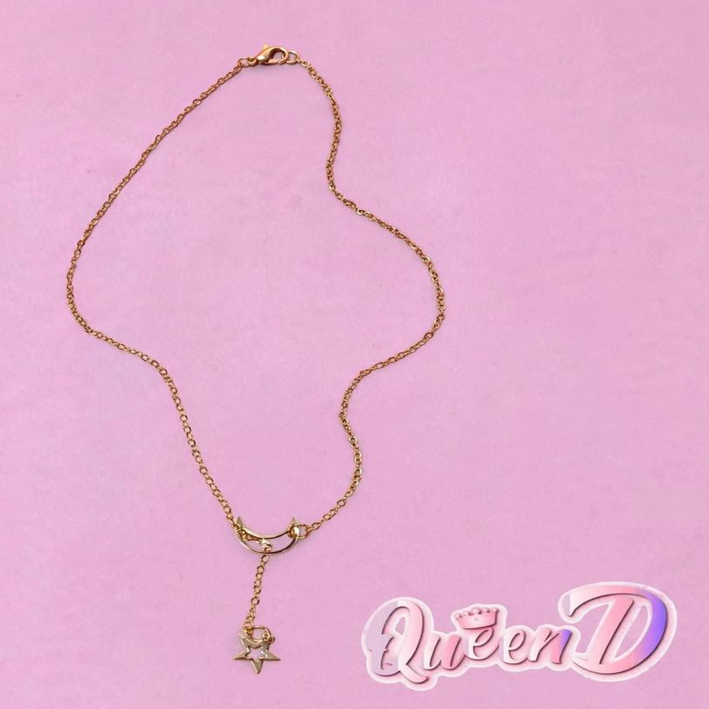 Queen D – Crescent Star Lariat Necklace