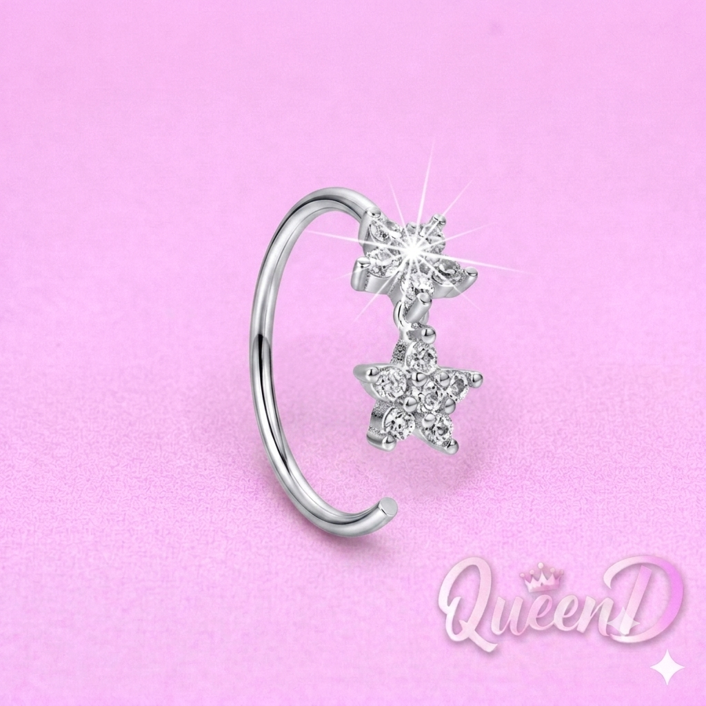 Queen D – Silver Star Charm Piercing