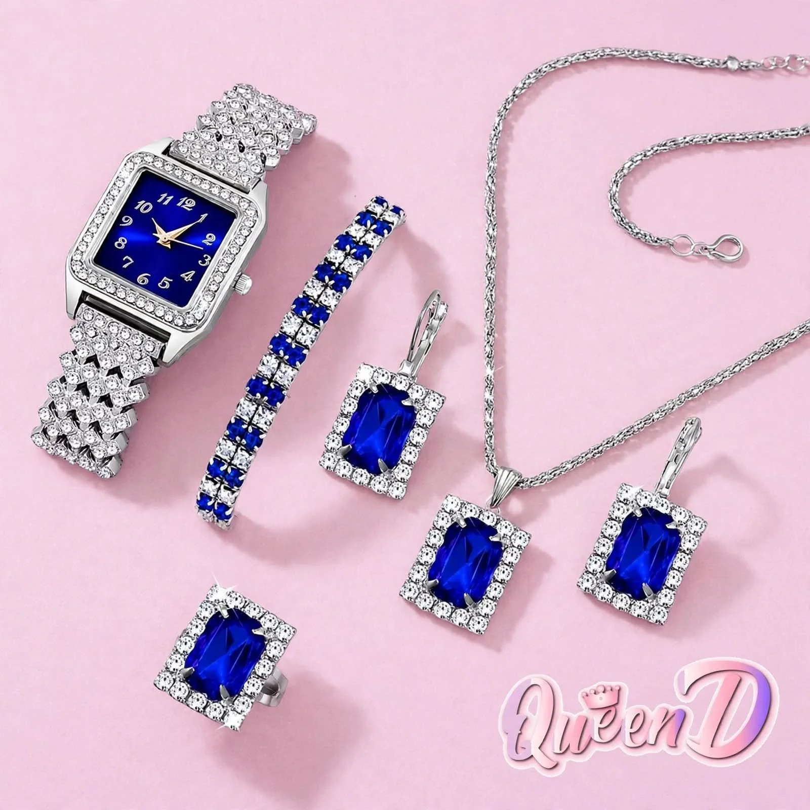 Queen D – Regal Sapphire Ensemble 💙✨