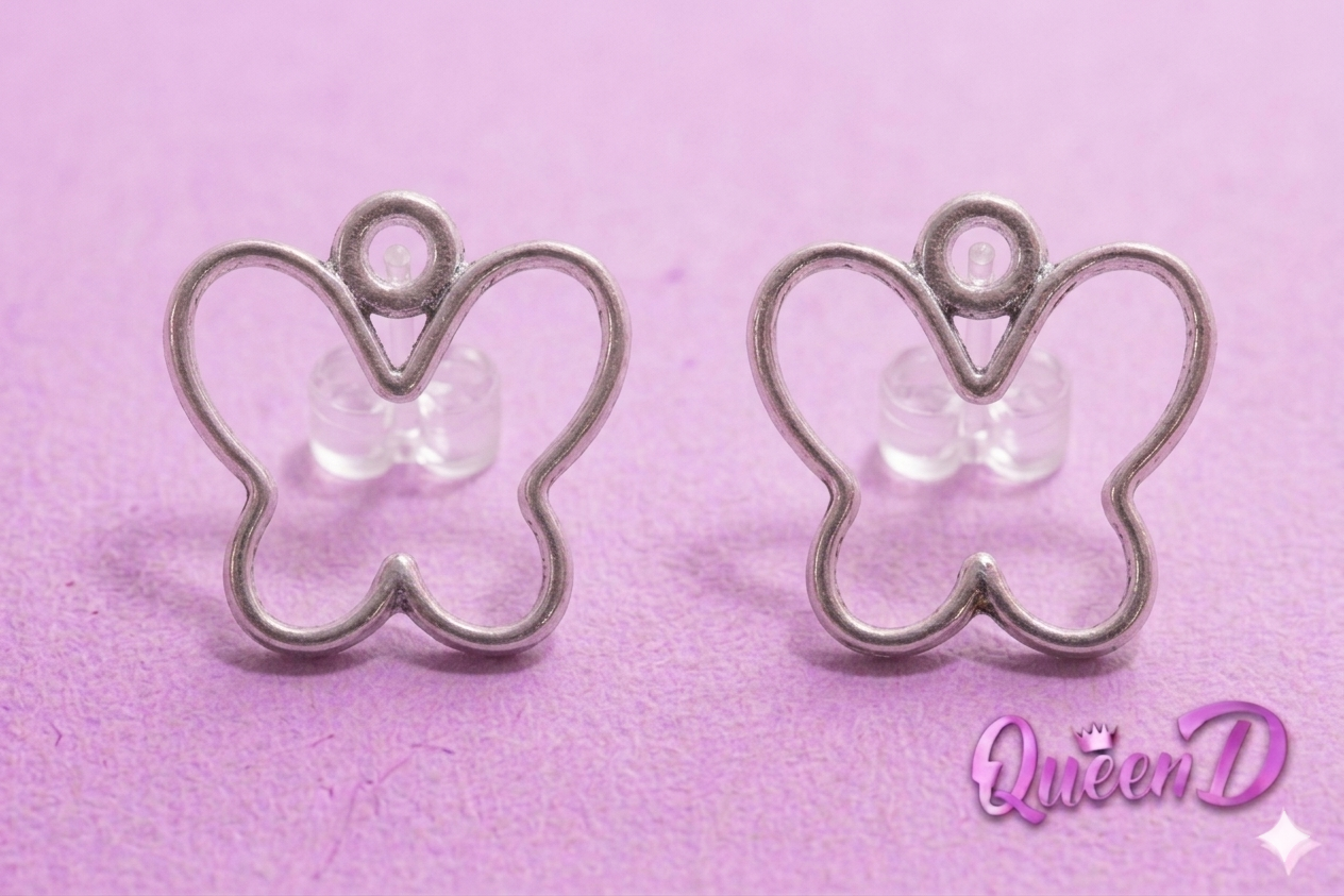 Queen D – Butterfly Outline Aura Stud Earrings