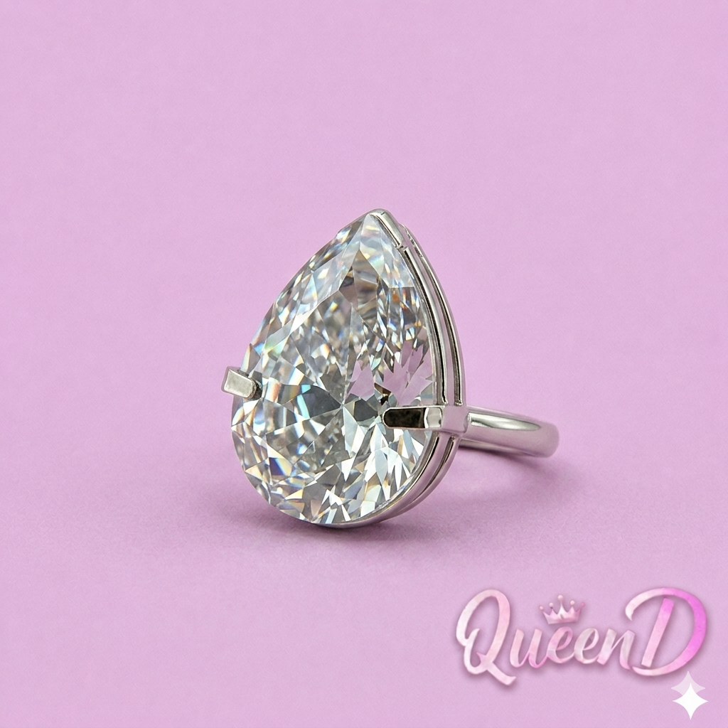 Queen D – Pear Glow Adjustable Ring
