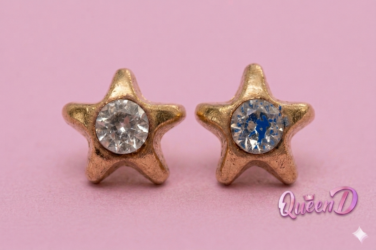 Queen D – Sparkling Star Gem Stud Earrings