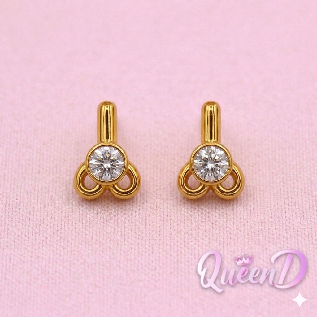 Queen D – Golden Scissor Spark Earrings