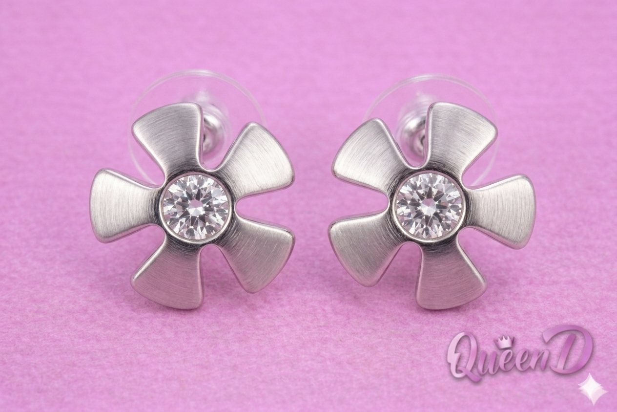 Queen D – Blossom Gem Stud Earrings