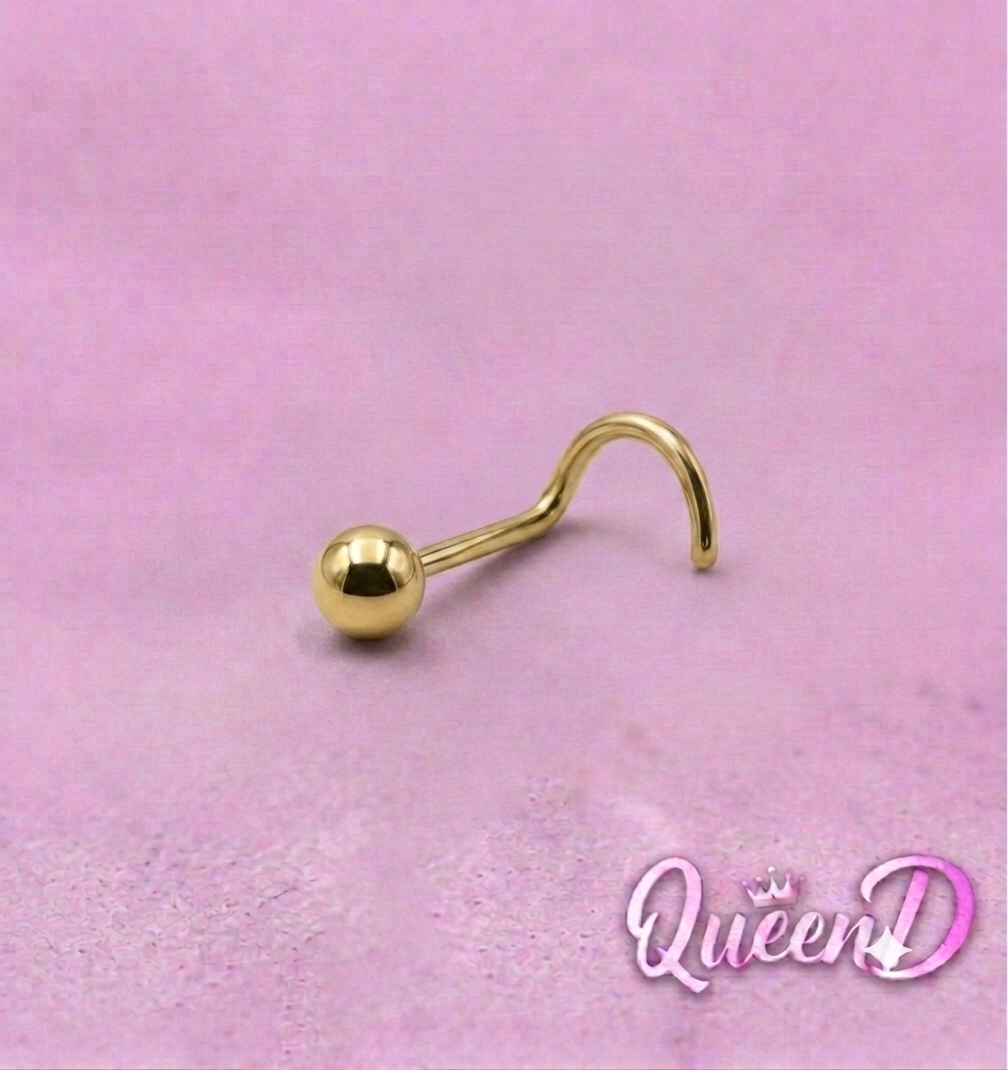 Queen D – Golden Sphere Nose Stud