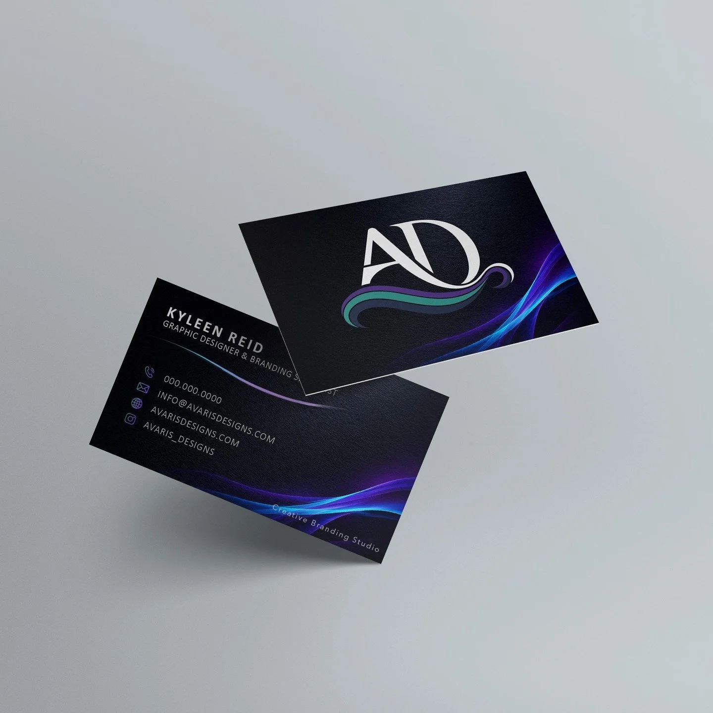 Avaris Designs business cards.

Wanted something clean, modern, and a little elevated &mdash; without loading it up with too much.

And yes&hellip; the contact info is kept simple on purpose.
Protecting client details > anything else.

If you&rsqu