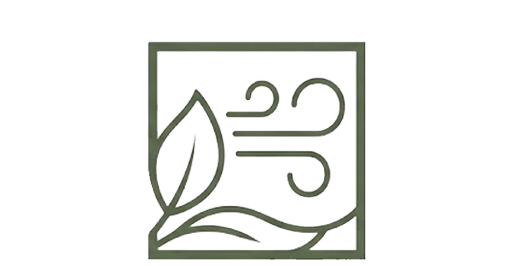Logo écologique avec une feuille et des éléments naturels stylisés