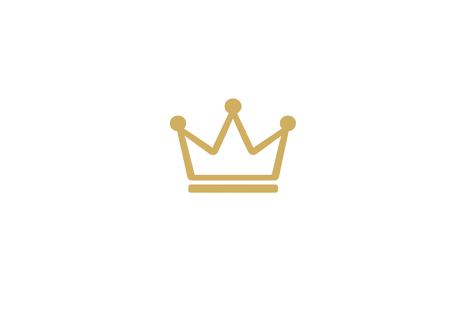 A minimalist gold crown icon centered on a black background.