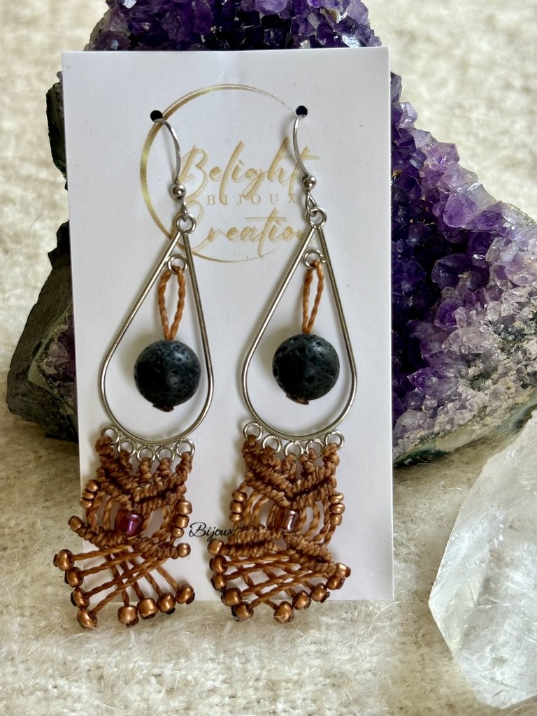 BO "Hibou" - Pierre volcanique - Bijou diffuseur