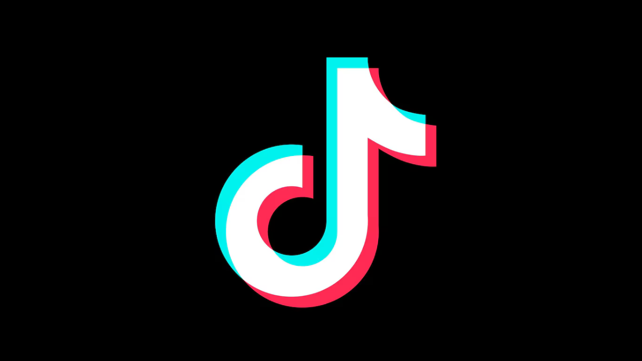 TikTok logo with a black background.