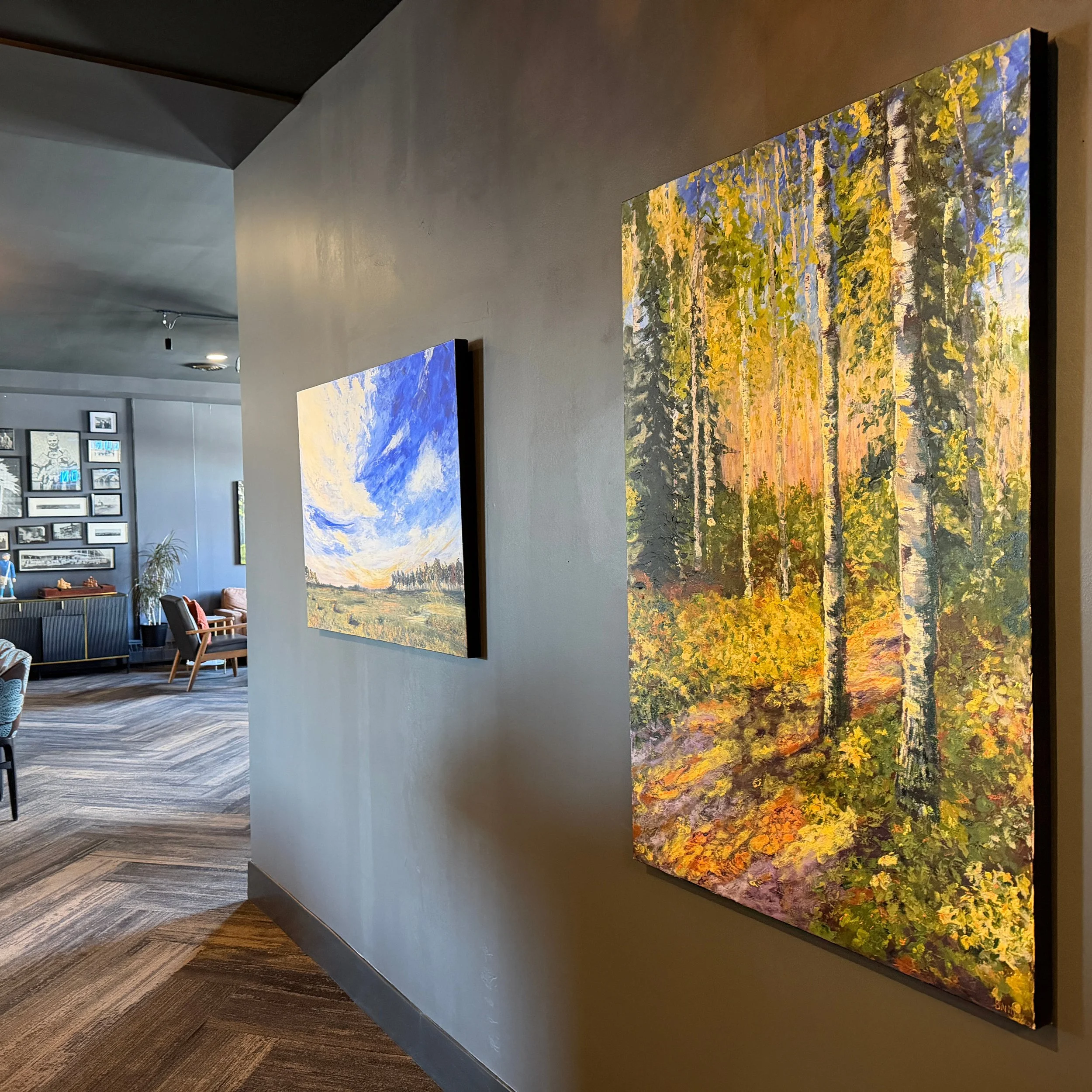 Works on display in the Club