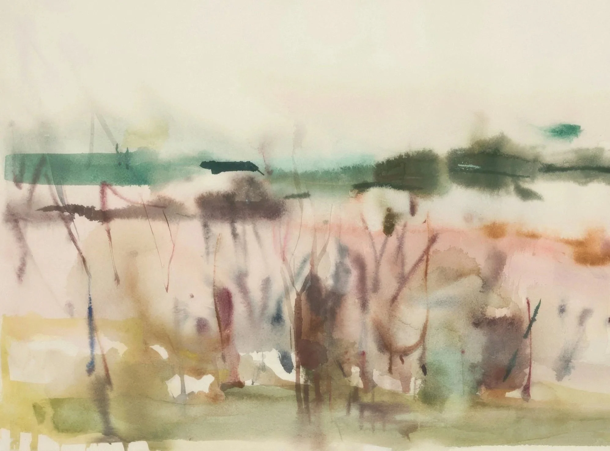 Abstract watercolor artwork representing speaking, consulting, and trauma-informed educational work.