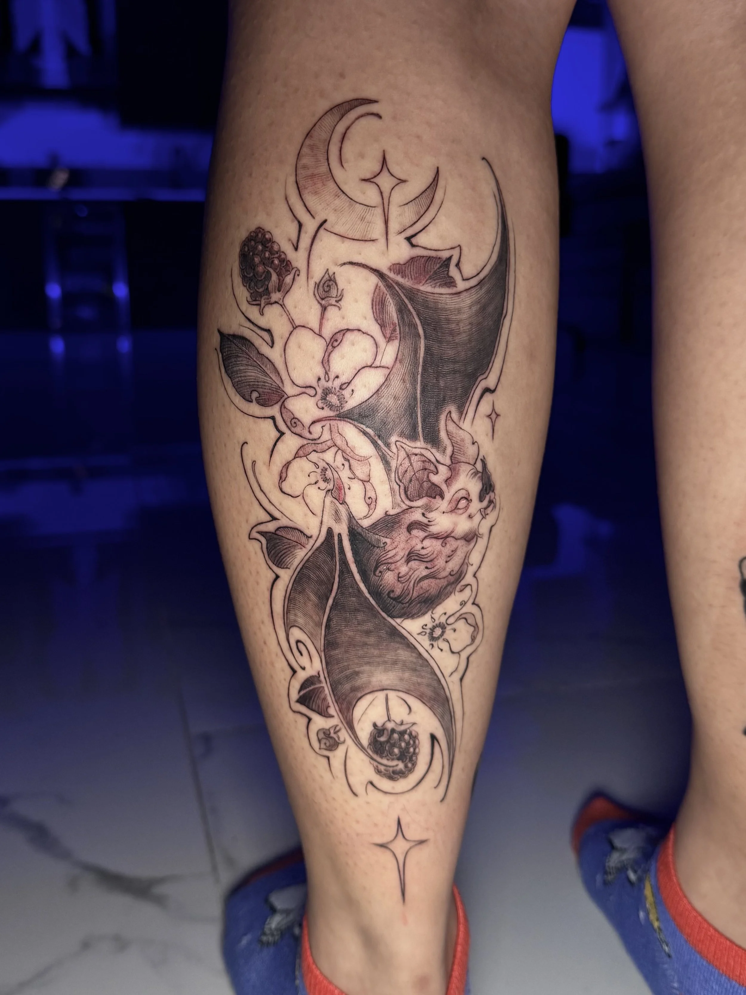 Bat. Illustrative Blackwork
