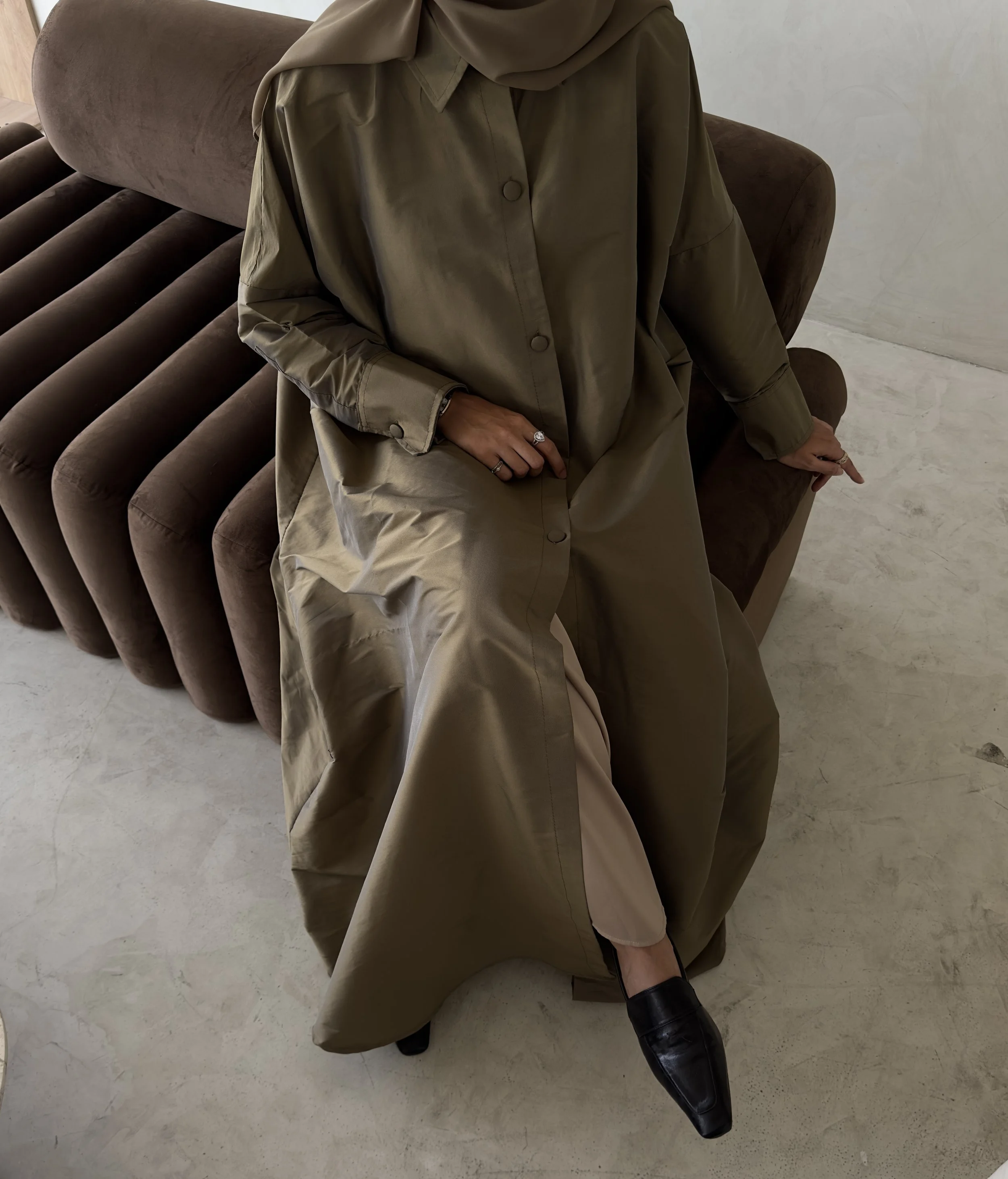 Silk Shirt Abaya