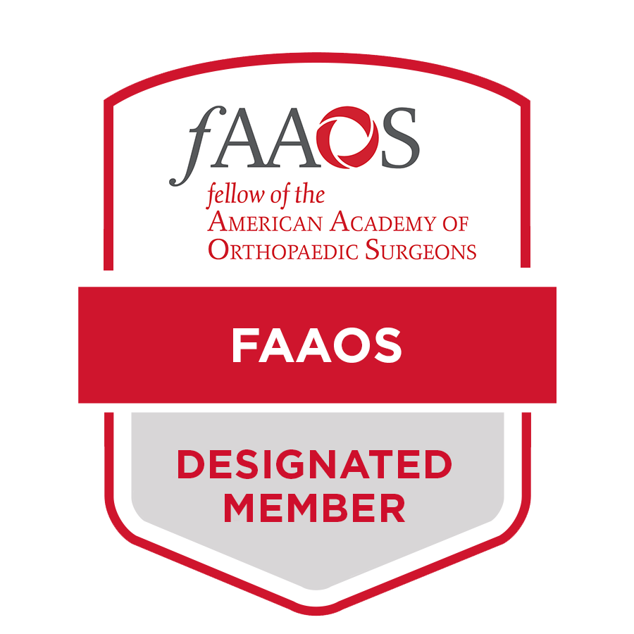 Badge for FAAS, Fellow of the American Academy of Orthopaedic Surgeons, indicating designated member status.