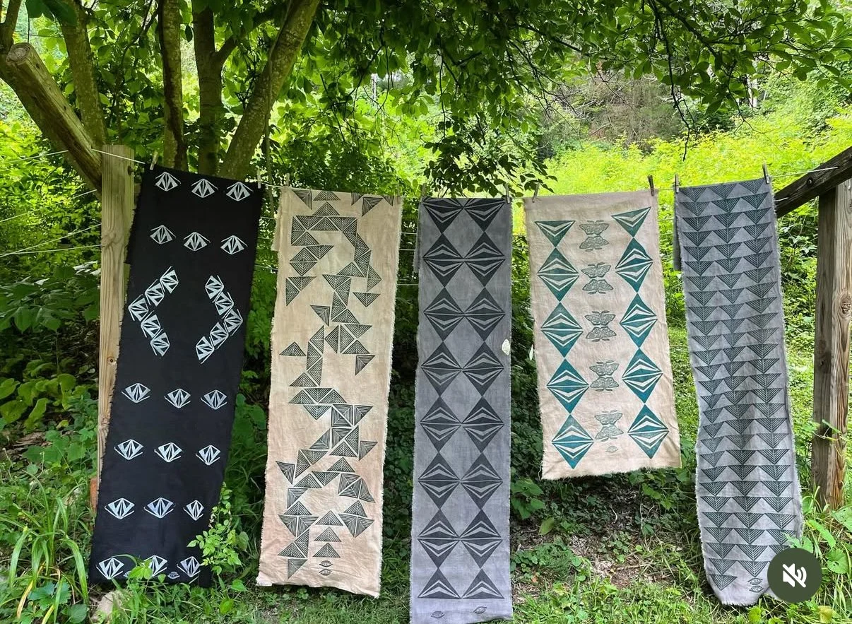 block printing with needles eye