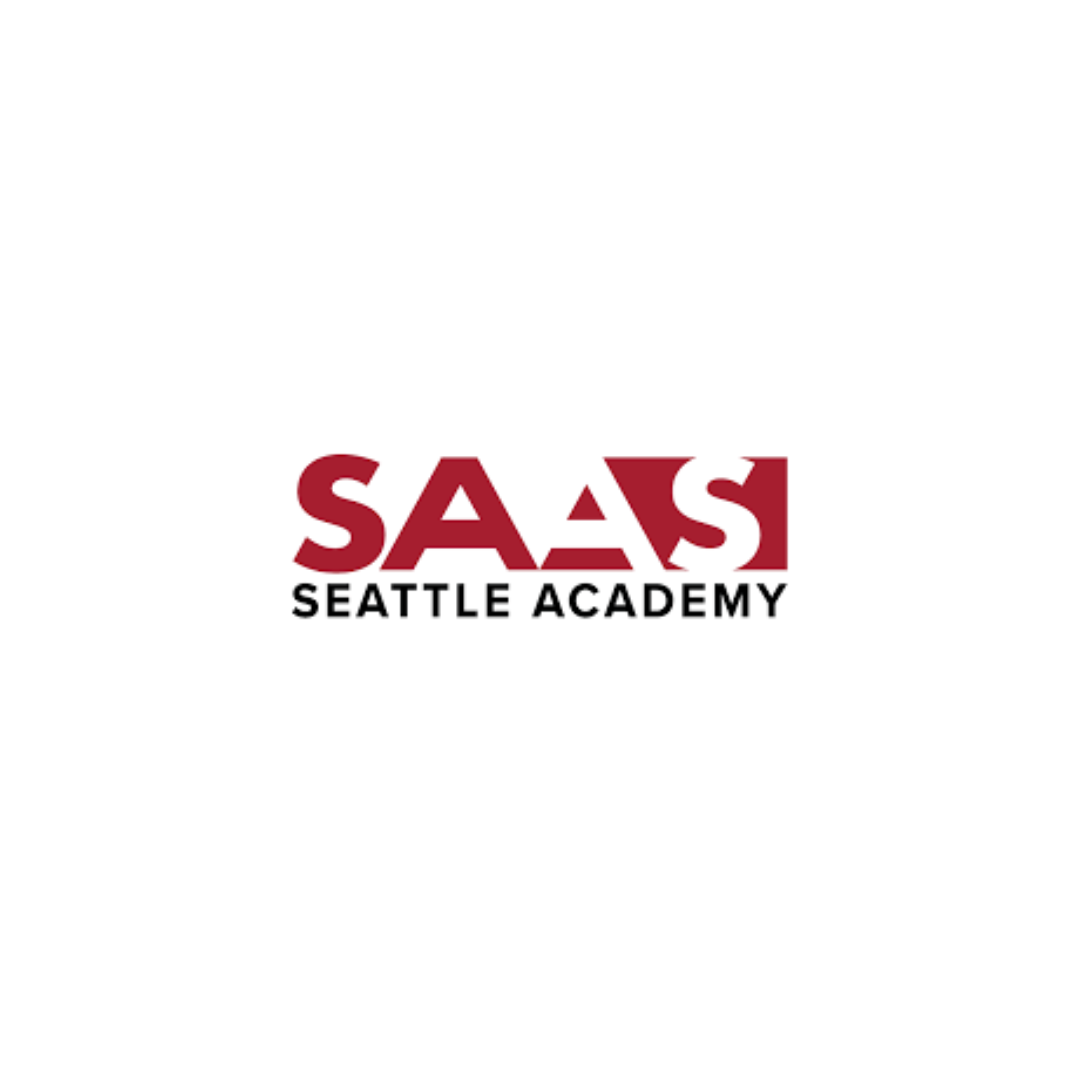 Seattle Academy logo with the acronym 'SAAS' in red and black text 'Seattle Academy' underneath.