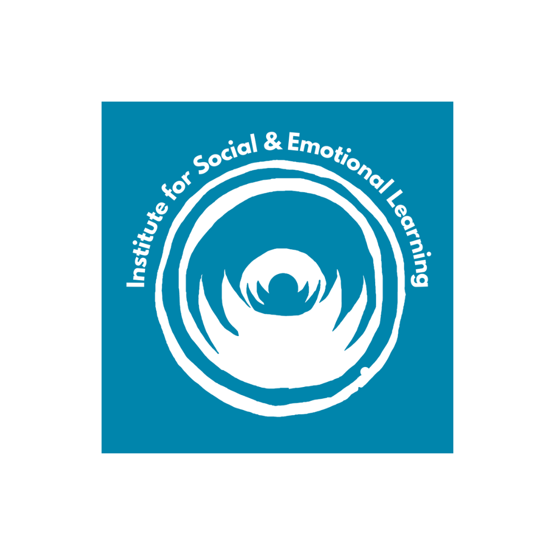 Blue square logo with circular ripple design and the text "Institute for Social & Emotional Learning" around the top edge.