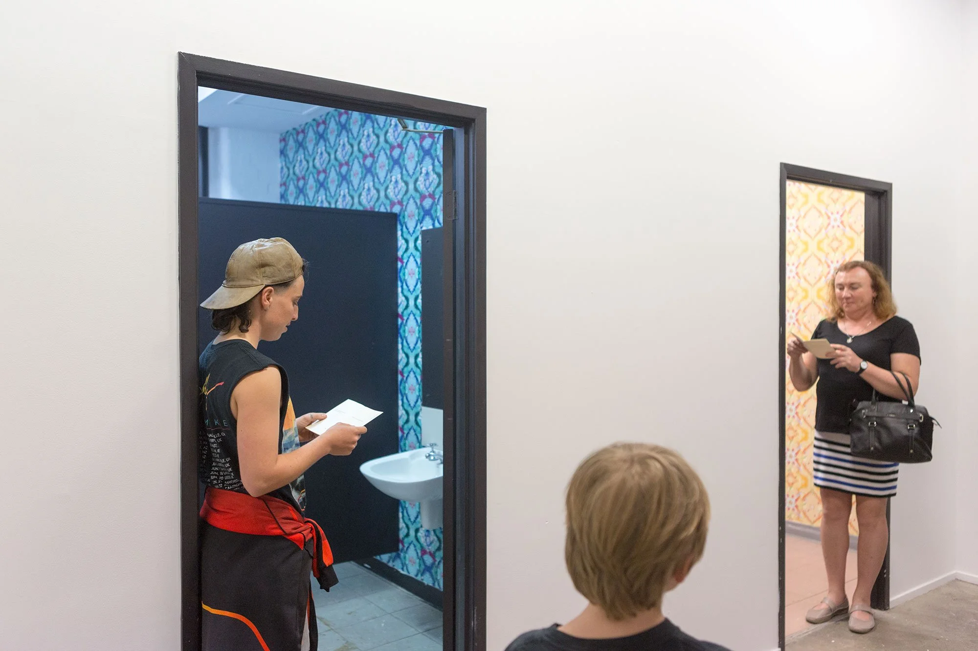 Performance documentation of live reading for 'Superposition of three types', 2017, Artspace, Sydney, AU. Photo: Jessica Maurer