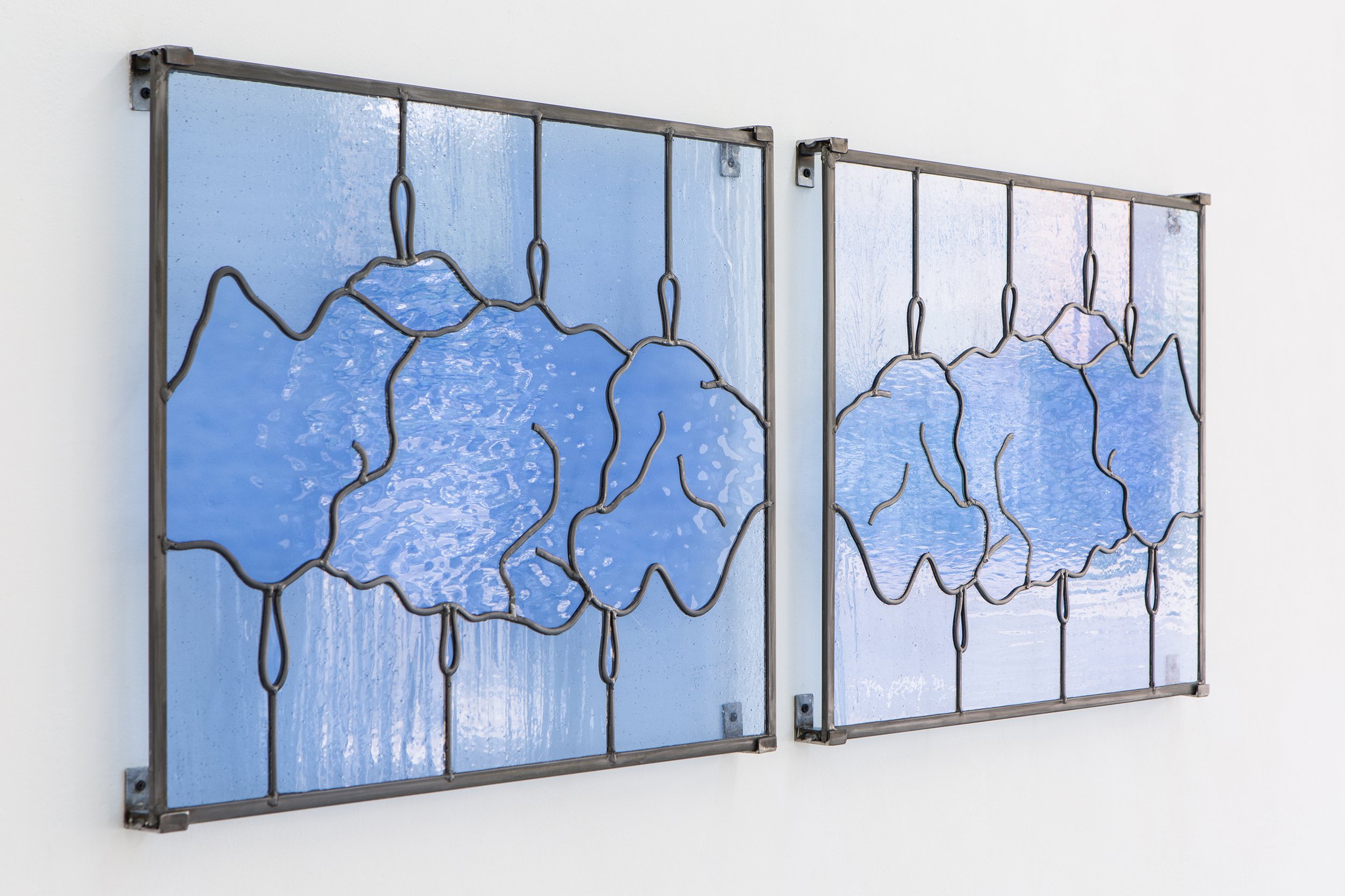 Wet things dry, dry things get wet, 2019, Stained glass 700 x 550 mm. Photo: Rob Harris