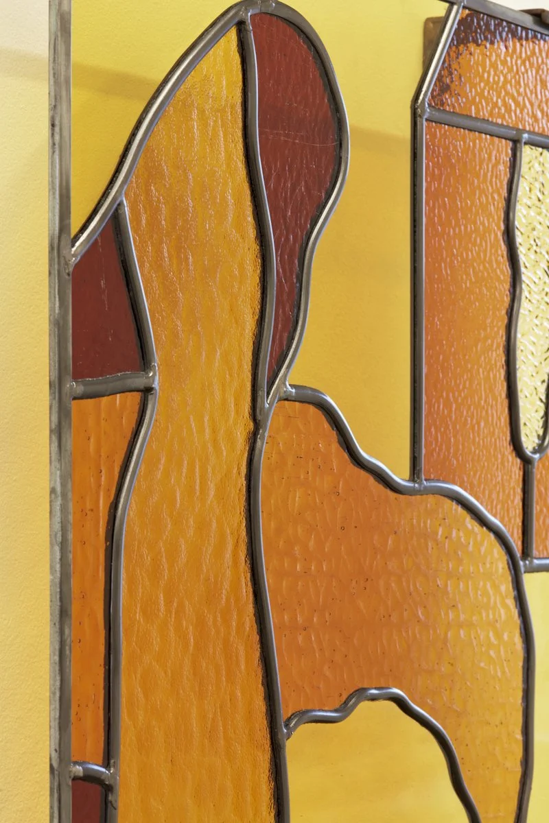 Cinder (detail), 2021, stained glass, 44 x 54 cm. Photo: Zan Wimberley