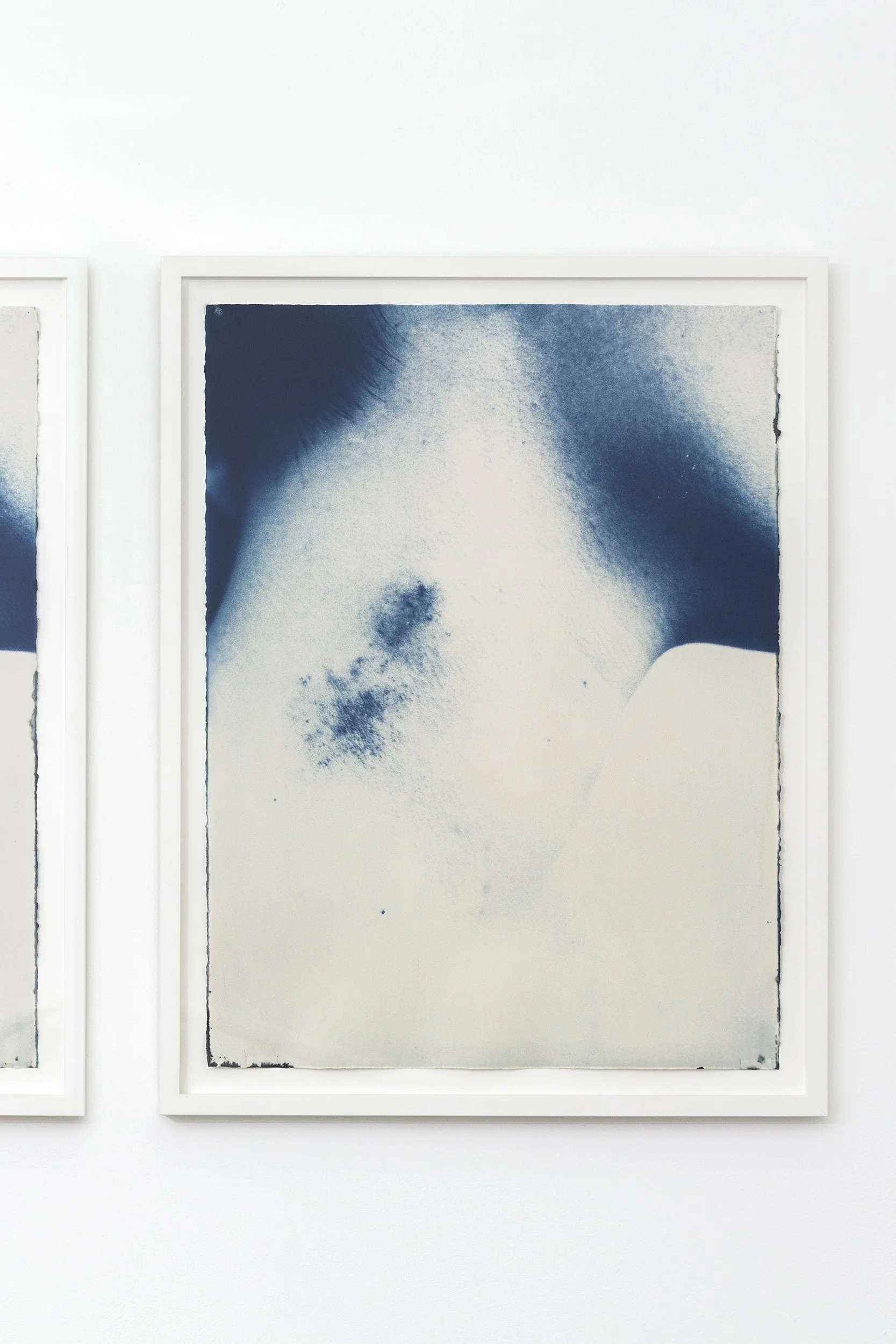 River beneath the river (I & II), 2017, cyanotype on 300gsm Arches coldpress watercolour paper, 56 x 76 cm (framed). Photo: Document Photography
